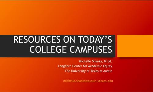 Resources on College Campuses PPT